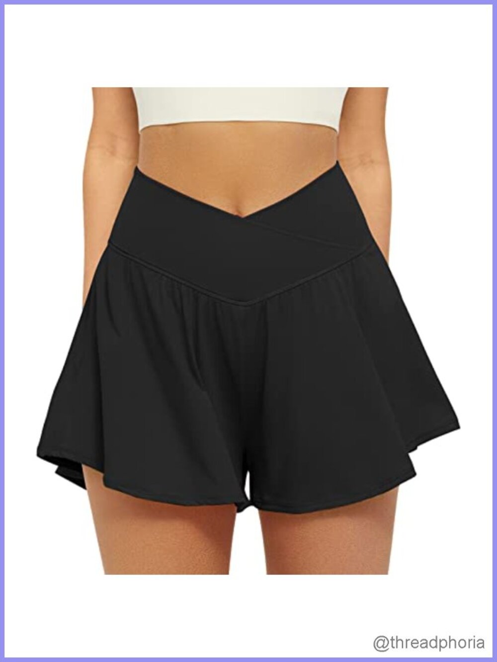 Women's Crossover Athletic Shorts 2 in 1 Flowy Running Shorts with Pockets